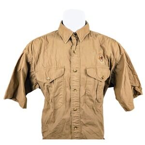 Filson Safari Club Shirt Short Sleeve Button Up Casual Outdoors Mens L USA‎